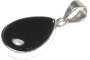 ART GECKO Black ONYX Sterling Silver 925 Gemstone Pendant - (BOPT0406171)