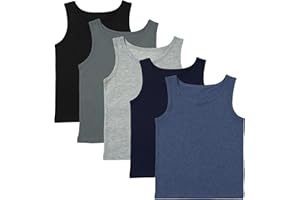 THE ESSENTIALS WARDROBE Boys 5 Pack Vests Underwear Sleeveless Kids 100% Cotton White Size 2-13 Years