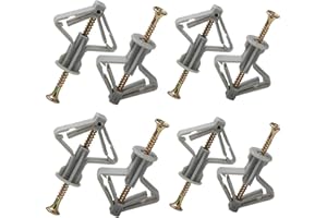 BICMTE Wall Plugs Plasterboard Plugs and Screws 8x50mm,Plasterboard Wall Fixing 30pcs,Anchors Plugs