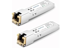 QSFPTEK Dwupak 1000BASE-T RJ45 miedziany nadajnik-odbiornik SFP, SFP do RJ45 SFP 1G SFP-T do Cisco GLC-T/SFP-GE-T, Ubiquiti UF-RJ45-1G, Meraki MA-SFP-1GB-TX, D-Link, Supermicro, do 100 m