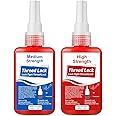Thread Lock High Strength+Medium Strength, 100ml Locktight Threadlock Prevent Nuts, Bolts, Fasteners and Screws from Loosening Due to Prolonged Vibration, Thus Locking and Sealing Metal Nuts and Bolts