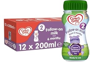 Cow & Gate 2 Follow On Baby Milk Ready to Use Liquid Formula, 6-12 Months, 200ml (Pack of 12)