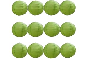 A Liittle Tree -12 PCs Round Paper Lanterns Wedding Party Christmas New Year (Lime, 12")