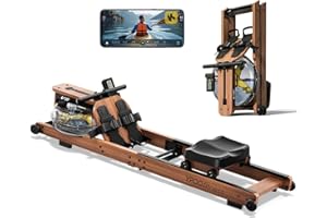 YPOO Rameur Pliable Appartement, Magnétique Rameur Musculation avec 16 Niveaux de Résistance, Rowing Machine Rails Doubles Améliorés, Silencieux, APP& Écran LCD,Capacité Max160KG, Rangement Vertical