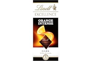 Lindt Chocolate EXCELLENCE chocolate negro con naranja, tableta de chocolate puro, chocolate negro aromático, extrafino, cacao con toque a naranja