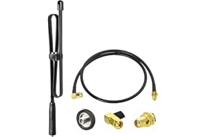 Bingfu Antenna Radio VHF UHF Dual Band 79 cm Tattico CS Pieghevole Antenna Femmina SMA con Cavo Prolunga 1m per Baofeng BF-F8HP UV-5R UV-82 BF-888S GT-3 Radio Amatoriale