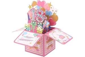 GOSKNOR Wesoła 18. Urodzinowa Karta Pop-Up, Błyszczące Pudełkowe Kartki Urodzinowe 3D Karty Pop-Up z Kopertą i Kartkami Okolicznościowymi Fajna 18. Urodzinowa Karta Od Taty i Mamy