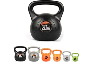Phoenix Fitness Vinyl Kettlebell Weight – 4kg, 6kg, 8kg, 12kg, 16kg or 20kg Free Weight for Home Gym, Strength Training & Cardio – Ergonomic Handle with Durable Vinyl Coating for Full-Body Workout