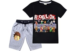 CKCKTZ Ro-blox - Set di magliette per ragazzi con cartoni animati, a maniche corte, 2 pezzi, maglietta estiva in cotone