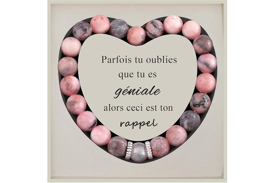 Lueaurra Idee Cadeau pour Femme Bracelet Pierres Naturelles Femme Original Cadeau Ado Fille Cadeaux Noel Femme Cadeau Anniver