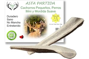 ARTISAN GIFT CO Hueso Asta de Ciervo Partida para Cachorros y Perros Masticadores Suaves, Peso min. Pack 56 gr. (S Pack 2 und.)