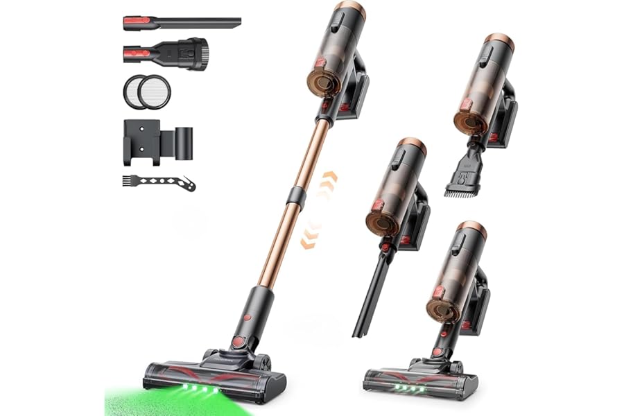 Proscenic P11 Ultra+ Powerful Cordless Vacuum Cleaner 500W/50Min/50KPA, Cordless Electric Broom with Anti-Tangle Brush, LED Display, Removable Battery, for Floors/Carpets/Hairs