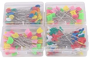 Tnfeeon Alfileres de Cabeza de botón de Flor de 300 Piezas, alfileres de Costura Decorativos, Herramienta de Acolchado DIY, Accesorios de Costura(Type 1)