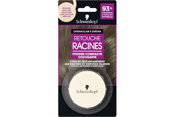 Schwarzkopf - Root Retuschering - kompakt täckpulver - svamp ingår för exakt applicering - raderar vid första schampot - 93% naturliga ingredienser - ljus kastanj