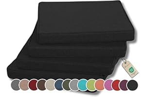 ‎GUTEKISSEN Gutekissen® Stuhlkissen Polsterauflage Auflage für Stühle/Bänke für Haus und Garten Sitzauflage Gartenkissen Sitzkissen viele Farben FK5 (40x40, Schwarz, 4)