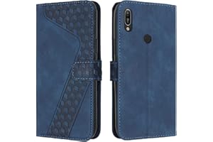 OKZone Cover per Huawei Y6 2019/Honor 8A/Y6 Prime 2019, Custodia a Libro in Pelle Protettiva Folio Portafoglio con Chiusura Magnetica e Slot per Carte Wallet Case Flip Antiurto Cover (Blu)