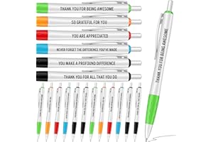 Faccito 24 Pcs Thank You Ballpoint Pens Inspirational Quotes Pen Black Ink Funny Pen Motivational Pens Encouraging Retractable Ballpoint Pens for Women Men Employee Nurse Teacher Gift, 6 Styles