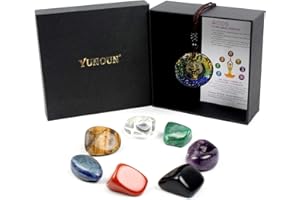 Yunoun Chakra Stones Healing Crystals，Crystal Therapy, Meditation, Reiki - 7 Chakra Set