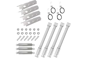 GFTIME Brûleur & Croisé Tube & Diffuseur de Chaleur Kit pour Charbroil, Barbecook Vanilla, Barbecook 300, Tenneker TG4, pièces de Rechange pour Barbecue à gaz