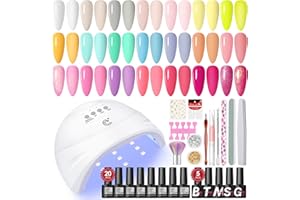 COSCELIA Kit Ongle Gel U V Complet 20+5 Vernis Semi Permanent Base et Top Coat avec Lampe U V/LED Kit de Manucure pour Débutant Décorations et Accessoires pour Les Ongles
