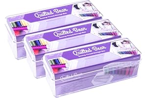 The Quilted Bear Garnbox mit 27 Spulen – hochwertiger, robuster und langlebiger Acryl-Stickgarn-Organizer/Nähgarn Aufbewahrung für maximal 5,5 cm Spule, 19,5 x 7 x 6 cm (3 Stück)