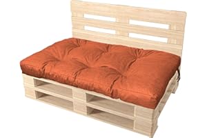 ‎PILLOWS24 Pillows24 Palettenkissen | Palettenauflage Polster für Europaletten | Hochwertige Palettenpolster | Palettensofa Indoor & Outdoor | Erhältlich Made in EU (Sitzfläche 120x80, Orange)