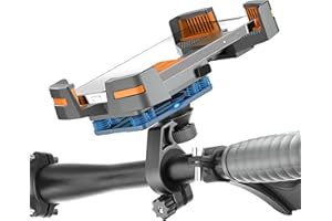 SOVICA Soporte movil Moto Bicicleta con Amortiguador antivibración Montaje Seguro y Ajustable para telefonos moviles de hasta 7.5" Compatible con manillares de Todo Tipo de Motos y Bicicletas