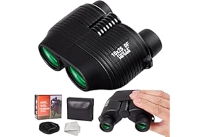 QQ CAT Jumelles compactes 10 x 25 cm pour adultes - Avec vision nocturne - Faible lumière claire - Pliable - Pour l'observation des oiseaux, les concerts, la randonnée, les voyages, la chasse