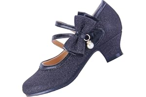 EIGHT KM Princess Mary Jane Dress Up Shoes - Girls' Party Pumps for Flower Girl Wedding With Sparkly Design