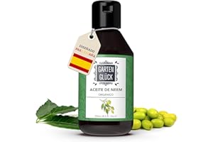 Garten Glück® Aceite de Neem para Plantas con Emulsionante - 100% Orgánico - Solución Multiuso para Plantas y Flores - Protección contra Cochinillas, Pulgones, Mosca Blanca - Fácil de Usar - 250ml