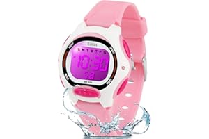 Edillas Kids Digital Watches for Girls Boys,7 Colors LED Flashing Water Resistant Wrist Watches,Child Sport Outdoor Multifunctional Wrist Watches with Stopwatch/Alarm for Ages 5-14