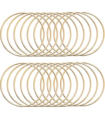10 Anneaux Métal 30 Cm Pour DIY - Attrape-rêves, Déco Murale, Projets Créatifs - Fer émaillé Blanc