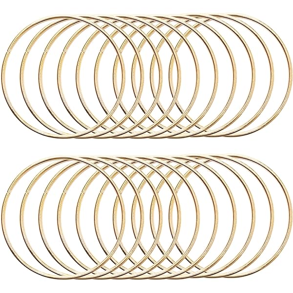 10 Anelli In Metallo Dorato 15cm - Per Acchiappasogni, Ghirlande Fai Da Te, Decorazioni Boh&eacute;mien