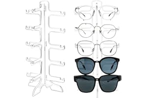 QWORK® Zestaw 2 przezroczystych stojaków na okulary Uchwyt na okulary przeciwsłoneczne Organizator na 5 par okularów przeciwsłonecznych