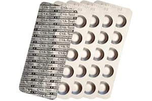 harren24 Pastilles de test photomètre Chlore DPD1, DPD3, Oxygène actif DPD4, valeur du pH Phenol Red, Alkalinity M, CYA Test, Testeur d'eau de piscine 50x 100x 250x 500x (CYA / 50x)