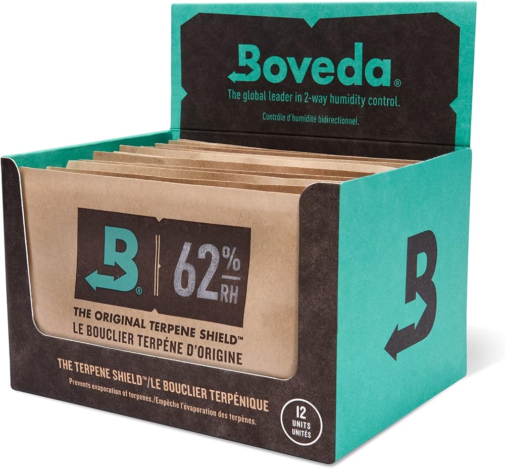 Boveda-Bitkisel Depolama |% 62 RH Nem Kontrol Paketi | 1 Pound (450 gram) için Up ile Kullanımı için Büyük Beden | Bireysel Karton 12-Count