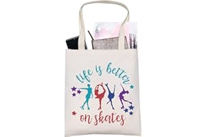 LEVLO Pattino da ghiaccio Borsa cosmetica Skate Amante Regalo Life Is Better On Skates Make up Zipper Sacchetto di pattinaggio di figura Regalo per donne ragazze, Pattini Tote, Borsa cosmetica