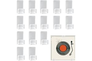 Duozoanz vinylskivhållare vägg, set om 15 vinylfästen vägghållare utan borrning, vinylskivstativ, akryl, vägghylla, ram för vinylskivor, LP CD
