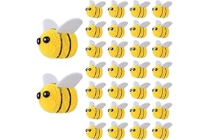 Kapokr 30 Stück Bienen Deko Kleine Filz Bienen Handwerk Dekoration Wollfilz Biene Deko Kleine Bienen Figuren Streudeko Mini Biene für Babyparty Kostüm DIY Handwerk Anhänger Hut Deko