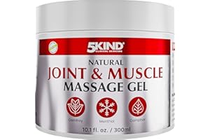 5KIND CLINICAL SKINCARE 5kind Gel fraîcheur naturel articulation & muscle 300 ml - Crème calendula, camphre, consoude & menthol - Gel musculaire revitalisant puissant - Gel de massage dos, muscles, genoux, cou & épaules
