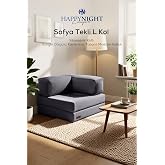 Sofya Tekli Koltuk L Kol | Oyun Koltuğu | S&uuml;nger Koltuk | Sinema Koltuğu. 90x90 CM (Antrasit)