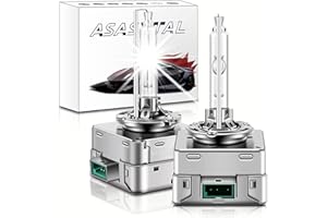 Asasytal D3S Lampadine Allo Xeno 35W 6000K Bianco Diamante Kit di Conversione/Aggiornamento Lampadine Bi-Xenon per l'aggiornamento Allo Xeno, con Base in Metallo Resistente, 1 Paio