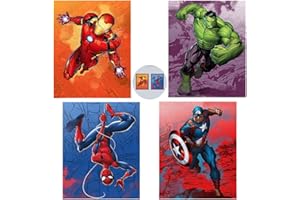 MEZHEN Cuadros para Superheroes Decorativos Pared Láminas Decorativas para Pared Cuadros Decorativos para Sala Dormitorios Cocina Decoracion Cuadros Superhéroes Arte Mural 4 Piezas