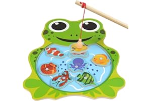 Vicloon Magnetyczne zabawki wędkarskie dla dzieci, magnetyczne drewniane gry wędkarskie, drewniane zabawki do wędkowania, gry Montessori, interaktywne zabawki edukacyjne dla dzieci prezent 3 4 5