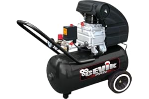 CEVIK PRO - CA-PRO51NG - Compresor Aire Portatil Monoblock - 94 dB - 50 litros - 2.5HP - Máx 9 Bar - 246 l/min - Sin Aceite - Dos Salidas Aire - Compacto y Portátil - Compresor de Pintura y Neumática
