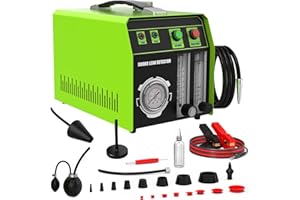 MOTOCOCHE Detector Fugas Humo Coche con Indicador Nivel Aceite y Medidor Flujo Aire, 12V EVAP Máquina de Humo para Automóviles para Vehículos/Motos/Barcos (Aceite Prueba: Aceite Bebé)