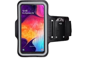 CoverKingz Sportarmband für Samsung Galaxy A50/A30s - Armtasche mit Schlüsselfach Oberarm Halterung - Sport Laufarmband Handy Armband Schwarz