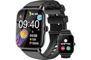 LLKBOHA Smartwatch Uomo - 1,85" Schermo Tattile Orologio Smart Watch Chiamate Bluetooth,111+ Sportiva, Con cardiofrequenzimetro/ossigeno nel sangue/contapassi/monitoraggio del sonno per Android IOS