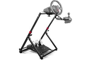 Guil Vim Steering Wheel Stand Foldable for Logitech G29/G920/G923, for Thrustmaster T248/T300/Ferrari 458/T150/T80 Foldable Tilt-Adjustable Racing Stand