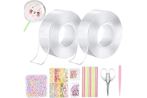 OCCOUMR 29 Stücke Nano Tape Bubbles Set, Selbstklebendes Nano Tape, Bubble Tape Diy,Blowing Bubble Tape, mit Pailletten Aufkleber Stroh, DIY Nano Tape Bubble Craft Kit für Erwachsene Kinde